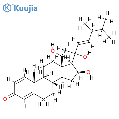 (20ξ,22E,24ξ)-16β,18,20-Trihydroxy-1,4,22-ergostatrien-3-one structure