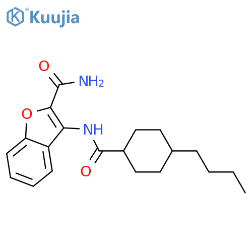 3-(4-butylcyclohexaneamido)-1-benzofuran-2-carboxamide structure