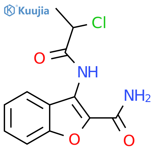 3-(2-chloropropanamido)-1-benzofuran-2-carboxamide structure