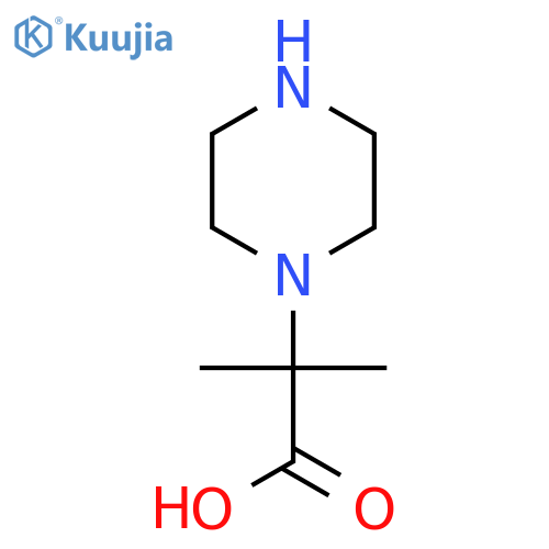 2-Methyl-2-(piperazin-1-yl)propanoic acid structure