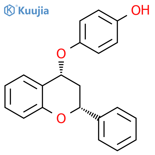 Phenol, 4-[[(2R,4R)-3,4-dihydro-2-phenyl-2H-1-benzopyran-4-yl]oxy]-, rel- structure
