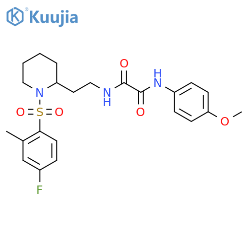 N-{2-1-(4-fluoro-2-methylbenzenesulfonyl)piperidin-2-ylethyl}-N'-(4-methoxyphenyl)ethanediamide structure