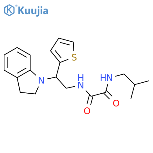N'-2-(2,3-dihydro-1H-indol-1-yl)-2-(thiophen-2-yl)ethyl-N-(2-methylpropyl)ethanediamide structure