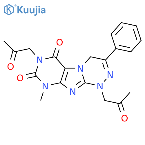 9-methyl-1,7-bis(2-oxopropyl)-3-phenyl-1H,4H,6H,7H,8H,9H-1,2,4triazino4,3-gpurine-6,8-dione structure