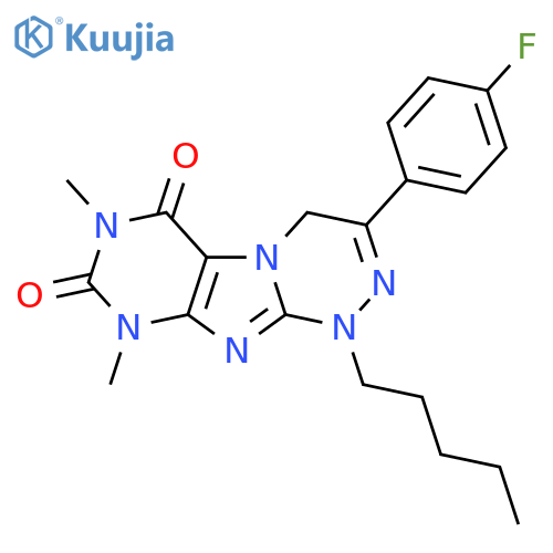 3-(4-fluorophenyl)-7,9-dimethyl-1-pentyl-1H,4H,6H,7H,8H,9H-1,2,4triazino4,3-gpurine-6,8-dione structure
