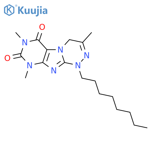 3,7,9-trimethyl-1-octyl-1H,4H,6H,7H,8H,9H-1,2,4triazino4,3-gpurine-6,8-dione structure