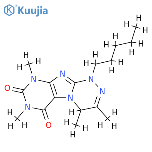 3,4,7,9-tetramethyl-1-pentyl-1H,4H,6H,7H,8H,9H-1,2,4triazino4,3-gpurine-6,8-dione structure