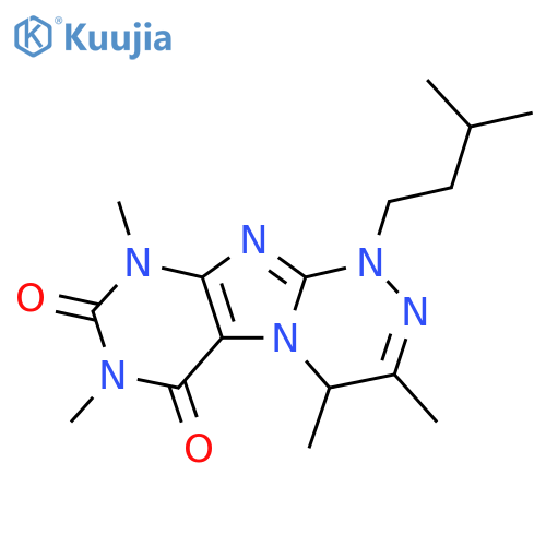 3,4,7,9-tetramethyl-1-(3-methylbutyl)-1H,4H,6H,7H,8H,9H-1,2,4triazino4,3-gpurine-6,8-dione structure