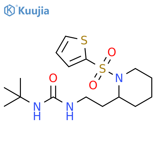 3-tert-butyl-1-{2-1-(thiophene-2-sulfonyl)piperidin-2-ylethyl}urea structure