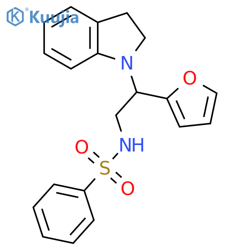 N-2-(2,3-dihydro-1H-indol-1-yl)-2-(furan-2-yl)ethylbenzenesulfonamide structure