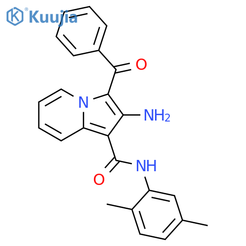2-amino-3-benzoyl-N-(2,5-dimethylphenyl)indolizine-1-carboxamide structure