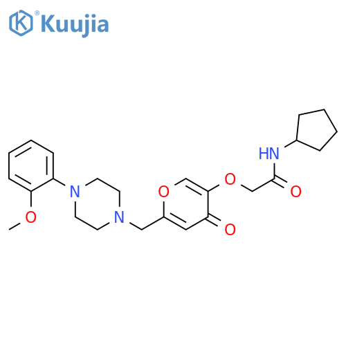 N-cyclopentyl-2-(6-{4-(2-methoxyphenyl)piperazin-1-ylmethyl}-4-oxo-4H-pyran-3-yl)oxyacetamide structure