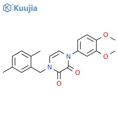 1-(3,4-dimethoxyphenyl)-4-(2,5-dimethylphenyl)methyl-1,2,3,4-tetrahydropyrazine-2,3-dione structure