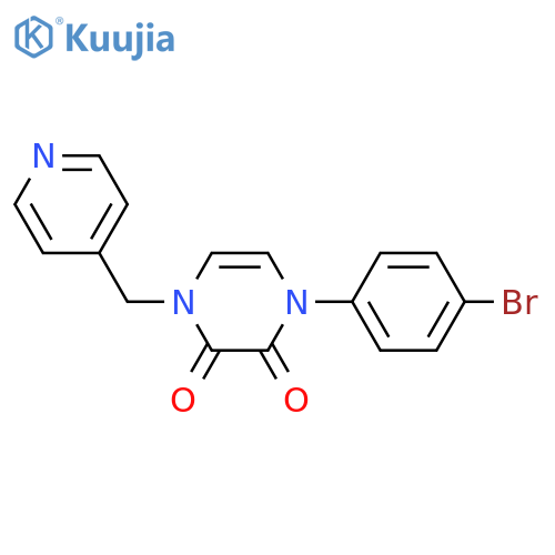 1-(4-bromophenyl)-4-(pyridin-4-yl)methyl-1,2,3,4-tetrahydropyrazine-2,3-dione structure