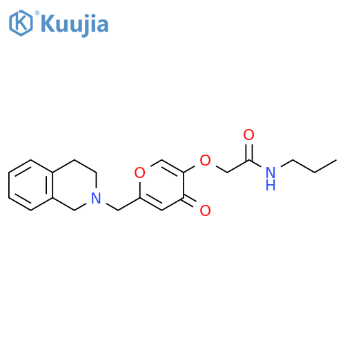 2-({4-oxo-6-(1,2,3,4-tetrahydroisoquinolin-2-yl)methyl-4H-pyran-3-yl}oxy)-N-propylacetamide structure