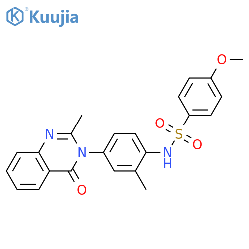 4-methoxy-N-2-methyl-4-(2-methyl-4-oxo-3,4-dihydroquinazolin-3-yl)phenylbenzene-1-sulfonamide structure