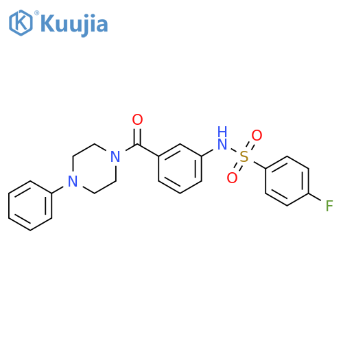 4-fluoro-N-3-(4-phenylpiperazine-1-carbonyl)phenylbenzene-1-sulfonamide structure