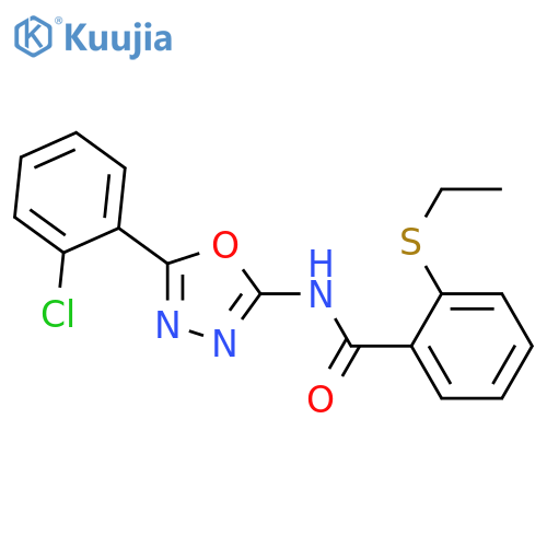 N-5-(2-chlorophenyl)-1,3,4-oxadiazol-2-yl-2-(ethylsulfanyl)benzamide structure