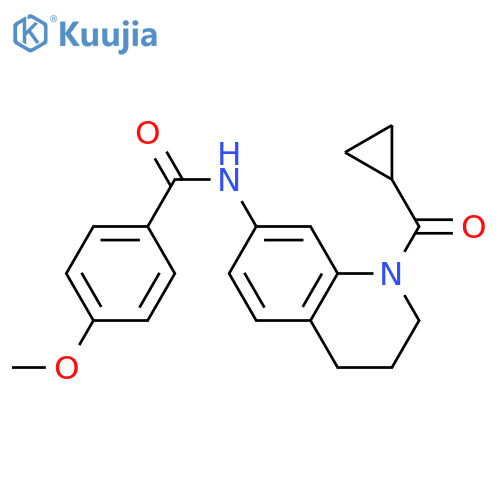 N-(1-cyclopropanecarbonyl-1,2,3,4-tetrahydroquinolin-7-yl)-4-methoxybenzamide structure