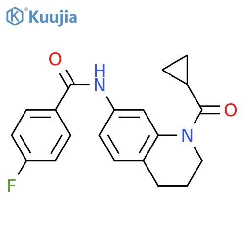 N-(1-cyclopropanecarbonyl-1,2,3,4-tetrahydroquinolin-7-yl)-4-fluorobenzamide structure