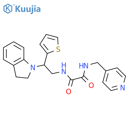 N-2-(2,3-dihydro-1H-indol-1-yl)-2-(thiophen-2-yl)ethyl-N'-(pyridin-4-yl)methylethanediamide structure