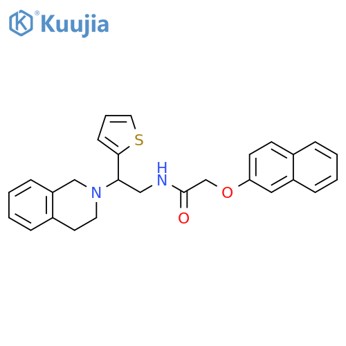 2-(naphthalen-2-yloxy)-N-2-(1,2,3,4-tetrahydroisoquinolin-2-yl)-2-(thiophen-2-yl)ethylacetamide structure