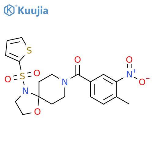 8-(4-methyl-3-nitrobenzoyl)-4-(thiophene-2-sulfonyl)-1-oxa-4,8-diazaspiro4.5decane structure