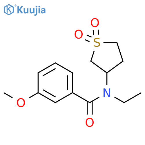 N-(1,1-dioxo-1lambda6-thiolan-3-yl)-N-ethyl-3-methoxybenzamide structure