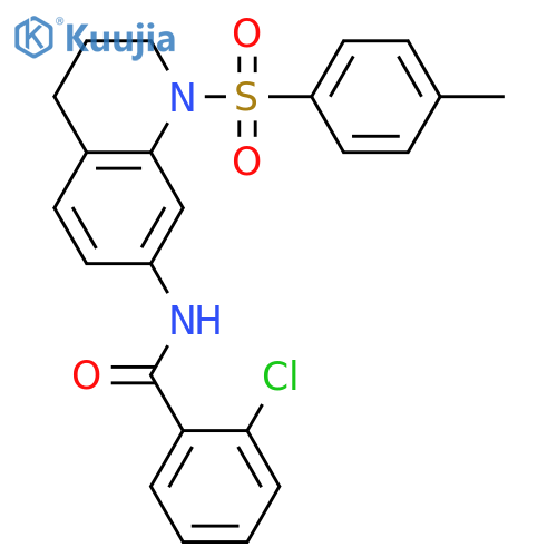 2-chloro-N-1-(4-methylbenzenesulfonyl)-1,2,3,4-tetrahydroquinolin-7-ylbenzamide structure