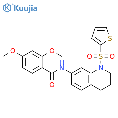 2,4-dimethoxy-N-1-(thiophene-2-sulfonyl)-1,2,3,4-tetrahydroquinolin-7-ylbenzamide structure