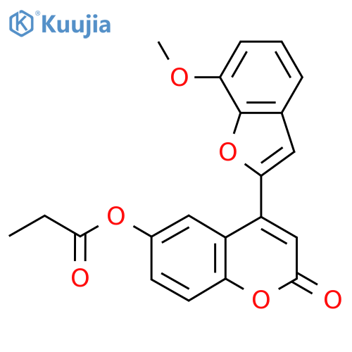 4-(7-methoxy-1-benzofuran-2-yl)-2-oxo-2H-chromen-6-yl propanoate structure