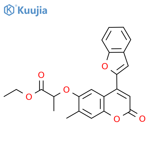 ethyl 2-{4-(1-benzofuran-2-yl)-7-methyl-2-oxo-2H-chromen-6-yloxy}propanoate structure