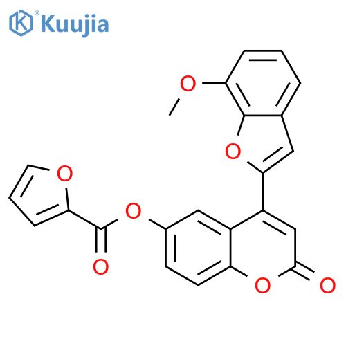 4-(7-methoxy-1-benzofuran-2-yl)-2-oxo-2H-chromen-6-yl furan-2-carboxylate structure