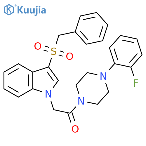 1-4-(2-fluorophenyl)piperazin-1-yl-2-(3-phenylmethanesulfonyl-1H-indol-1-yl)ethan-1-one structure
