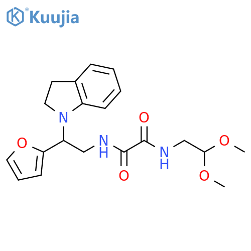 N'-2-(2,3-dihydro-1H-indol-1-yl)-2-(furan-2-yl)ethyl-N-(2,2-dimethoxyethyl)ethanediamide structure