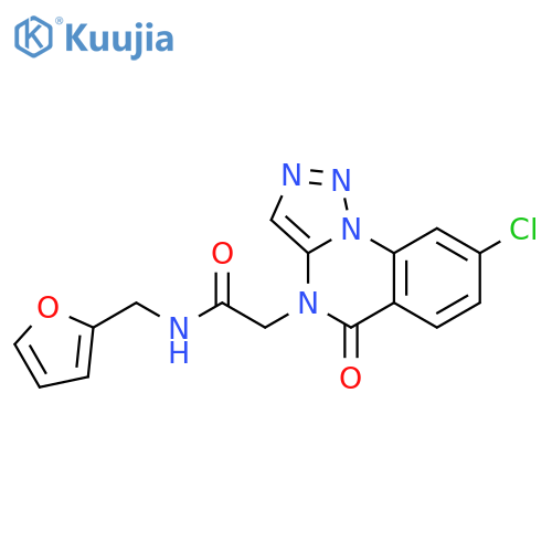 2-{8-chloro-5-oxo-4H,5H-1,2,3triazolo1,5-aquinazolin-4-yl}-N-(furan-2-yl)methylacetamide structure