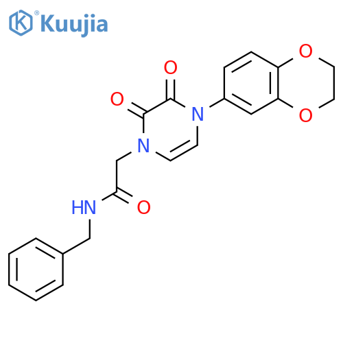 N-benzyl-2-4-(2,3-dihydro-1,4-benzodioxin-6-yl)-2,3-dioxo-1,2,3,4-tetrahydropyrazin-1-ylacetamide structure