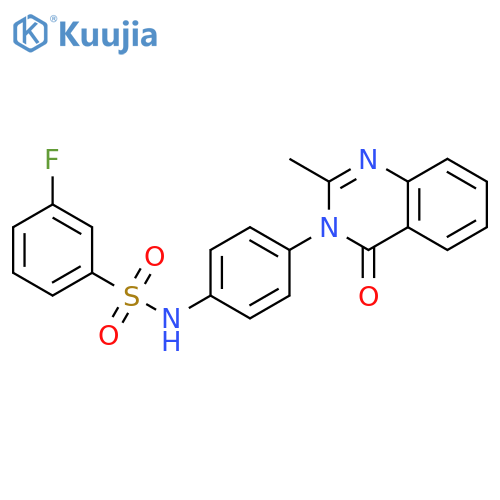 3-fluoro-N-4-(2-methyl-4-oxo-3,4-dihydroquinazolin-3-yl)phenylbenzene-1-sulfonamide structure