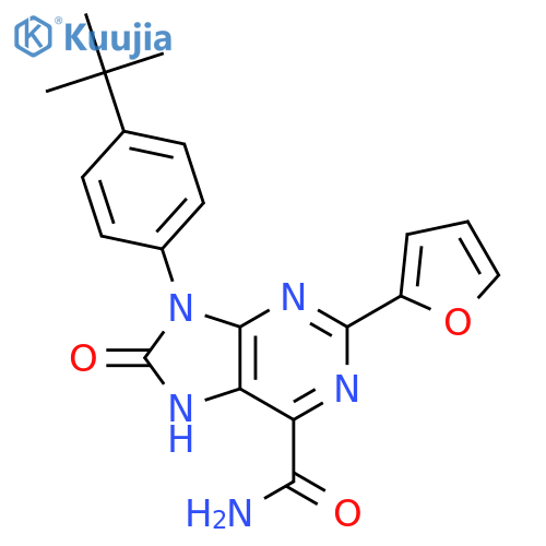 9-(4-tert-butylphenyl)-2-(furan-2-yl)-8-oxo-8,9-dihydro-7H-purine-6-carboxamide structure