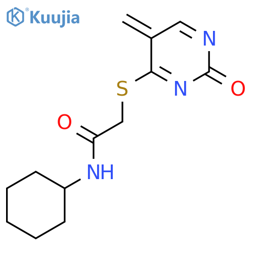N-cyclohexyl-2-(5-methyl-2-oxo-1,2-dihydropyrimidin-4-yl)sulfanylacetamide structure