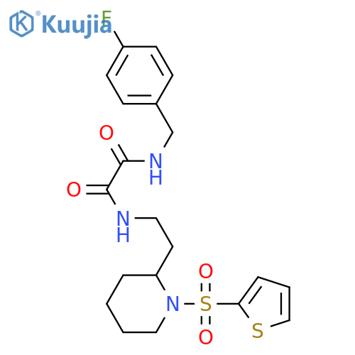 N'-(4-fluorophenyl)methyl-N-{2-1-(thiophene-2-sulfonyl)piperidin-2-ylethyl}ethanediamide structure
