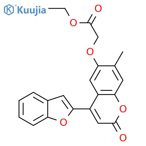 ethyl 2-{4-(1-benzofuran-2-yl)-7-methyl-2-oxo-2H-chromen-6-yloxy}acetate structure