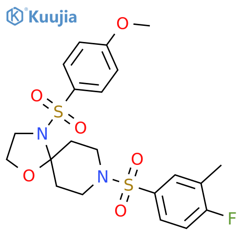8-(4-fluoro-3-methylbenzenesulfonyl)-4-(4-methoxybenzenesulfonyl)-1-oxa-4,8-diazaspiro4.5decane structure