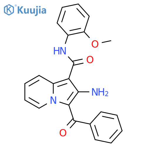 2-amino-3-benzoyl-N-(2-methoxyphenyl)indolizine-1-carboxamide structure