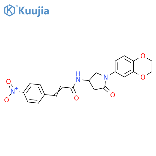 (2Z)-N-1-(2,3-dihydro-1,4-benzodioxin-6-yl)-5-oxopyrrolidin-3-yl-3-(4-nitrophenyl)prop-2-enamide structure