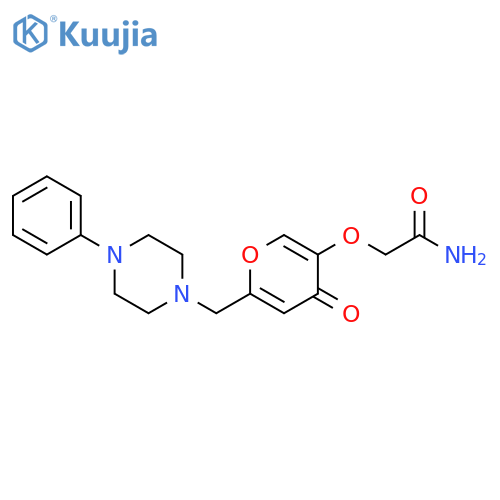 2-({4-oxo-6-(4-phenylpiperazin-1-yl)methyl-4H-pyran-3-yl}oxy)acetamide structure