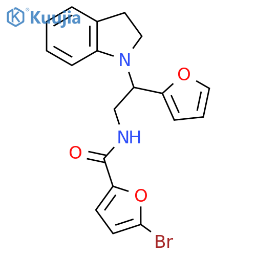5-bromo-N-2-(2,3-dihydro-1H-indol-1-yl)-2-(furan-2-yl)ethylfuran-2-carboxamide structure