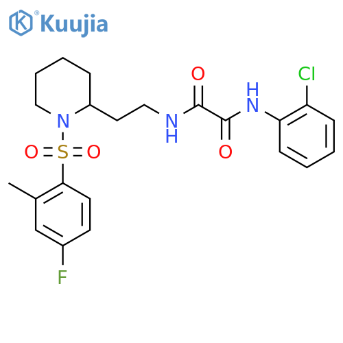 N'-(2-chlorophenyl)-N-{2-1-(4-fluoro-2-methylbenzenesulfonyl)piperidin-2-ylethyl}ethanediamide structure