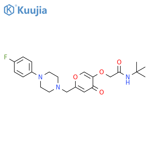 N-tert-butyl-2-(6-{4-(4-fluorophenyl)piperazin-1-ylmethyl}-4-oxo-4H-pyran-3-yl)oxyacetamide structure