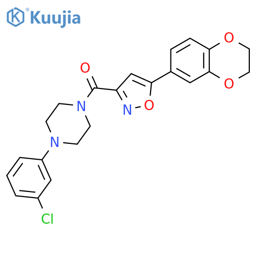 (4-(3-Chlorophenyl)piperazin-1-yl)(5-(2,3-dihydrobenzo[b][1,4]dioxin-6-yl)isoxazol-3-yl)methanone structure